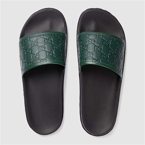 gucci slides men green|gucci inspired men's slides.